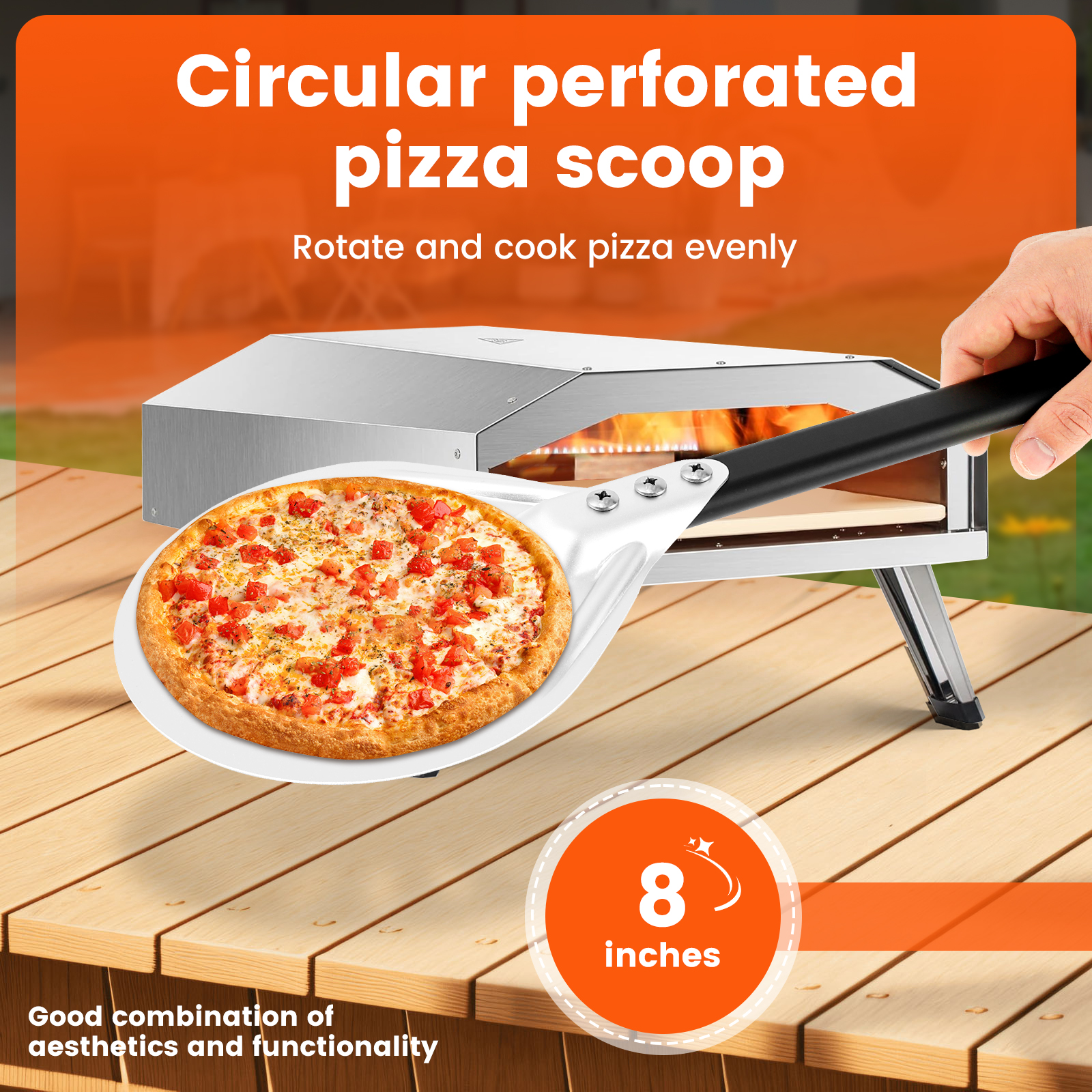 Pelle à Pizza En Aluminium Avec Manche Bois Amovible - 65cm, Idéale Pizza Maison Et Four