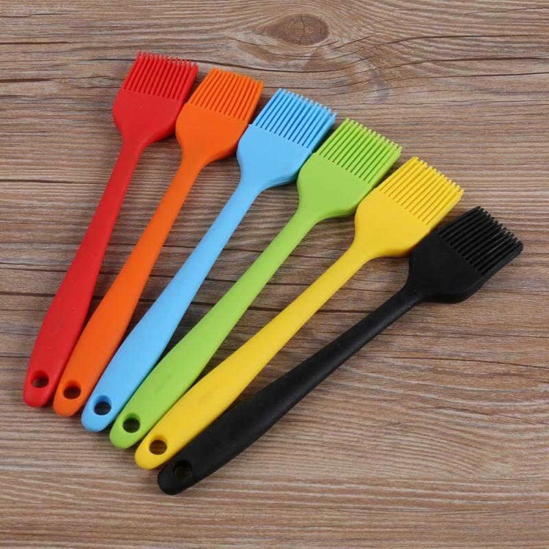 Small Silicone Pastry Brush Baking BBQ Basting Brush Baking Oil Brush Clear Handle Kitchen Cooking Baking Basting Tools
