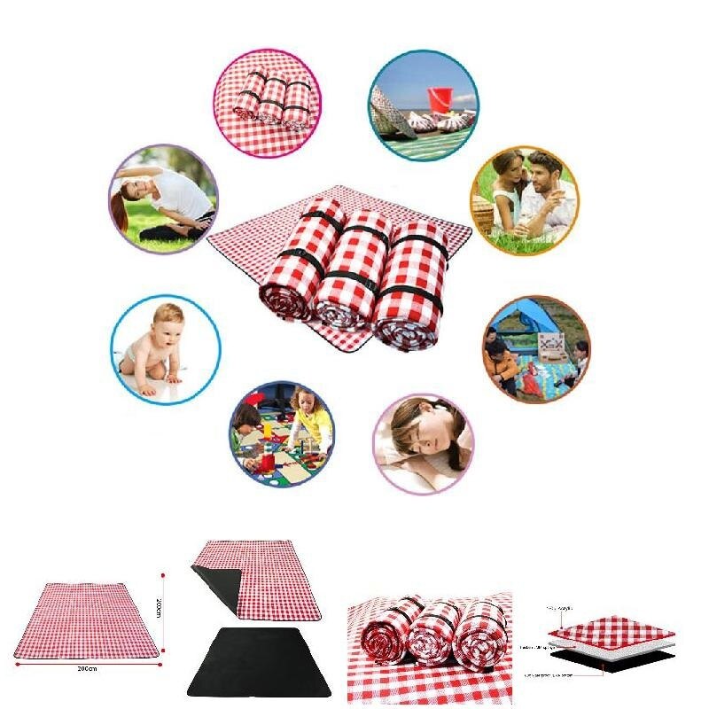Camping Beach Plaid Picnic Mat Outdoor Folding Moistureproof Waterproof Blanket Thicken Pad Breathable Soft Blanket Tourist Pad