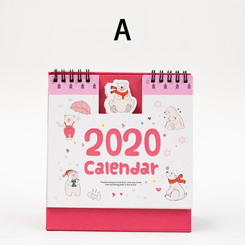 Cartoon Mini Kalender Creatieve Cartoon Klein Dier Bump Kalender Planning Kantoor Schoolbenodigdheden Briefpapier: A