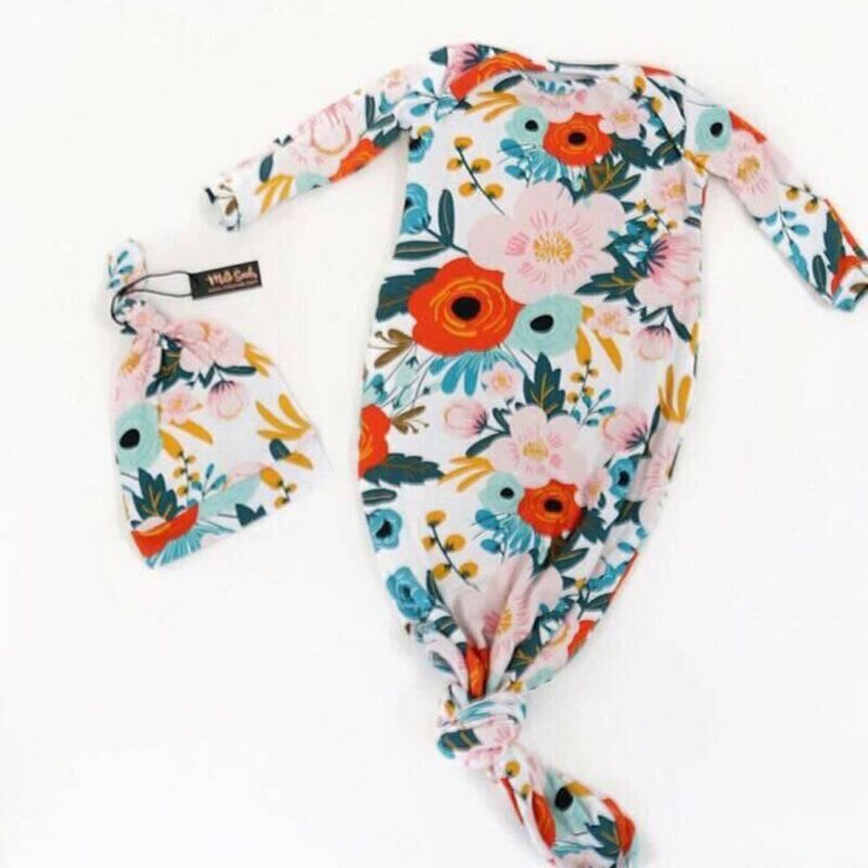 2pz nuovo bambino Coperte Mussola Neonato Bambini hotography Floreale Lungo Seeve Girocollo Sacco A Pelo Swaddle avvolgere Asciugamano Biancheria Da Letto