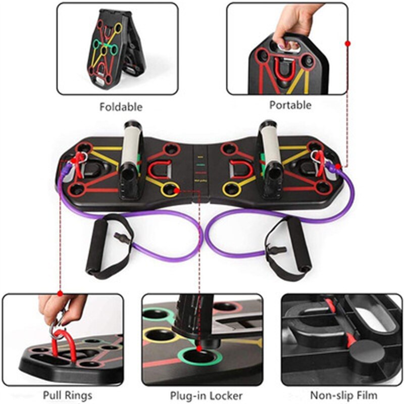 Folding Push Up Board Gym Home Fitness Exercise Equipment Body Training Push-Up Stand Triceps Shoulder Muscle Strength Trainer