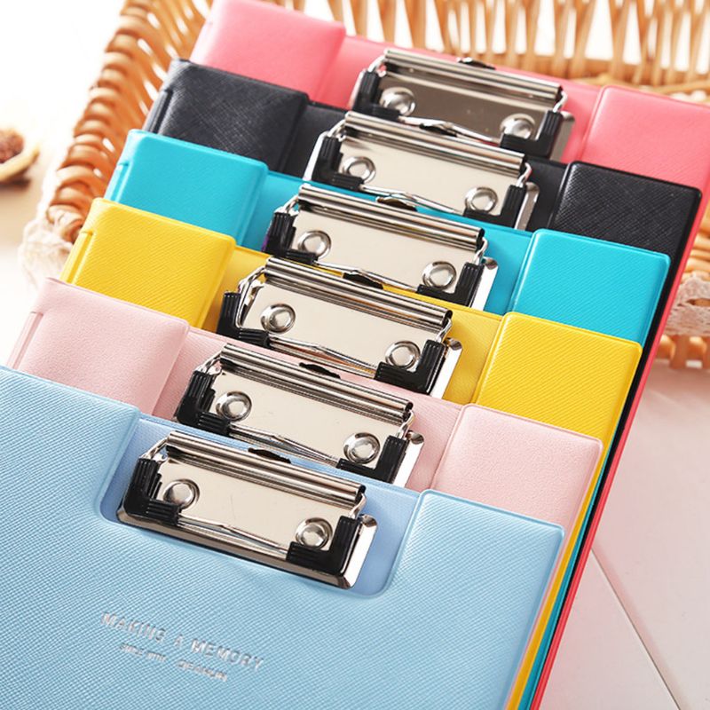 A5 Waterproof Clipboard Writing Pad File Folder Document Holder School Office Stationery Supply Random Color