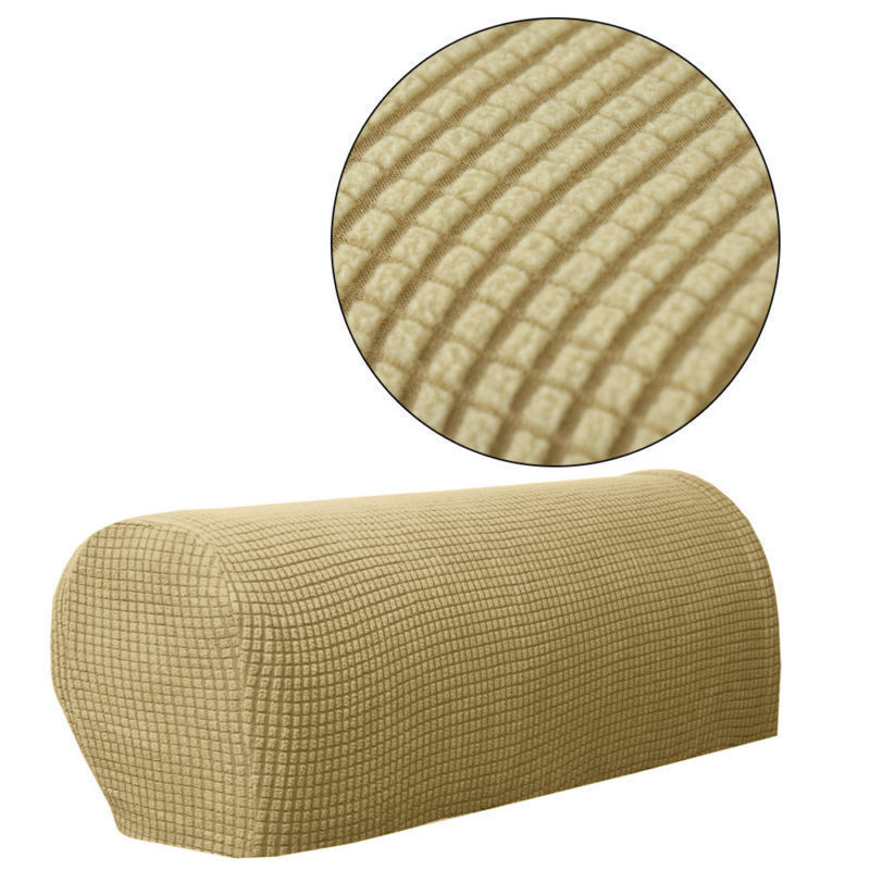 1 Pair Sofa Covers for Living Room Removable Arm Stretch Couch Chair Protector Armchair Covers Armrest Solid Couch Cover: Beige
