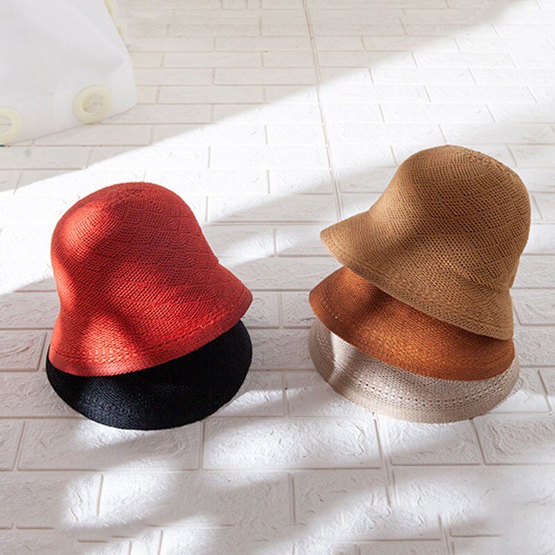 Chapeau bob en tricot solide maxsiti u, chapeaux d'été pour femmes, chapeau de pêcheur décontracté