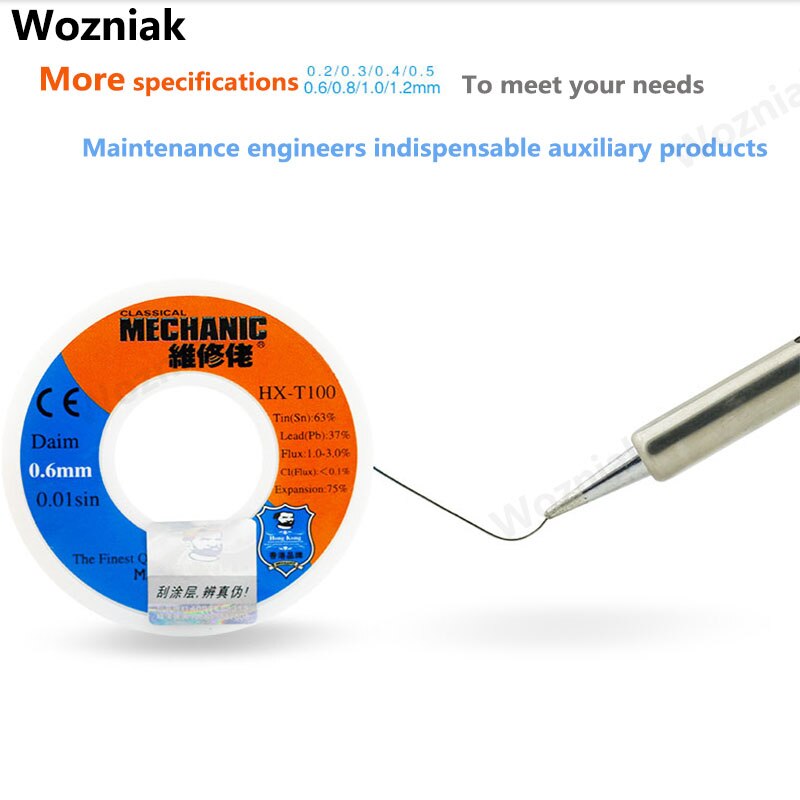 MECHANIC Solder Wire 0.2mm Welding Wire Free Clean Rosin Core High Brightness MCN Low Melting Point Soldering Tools
