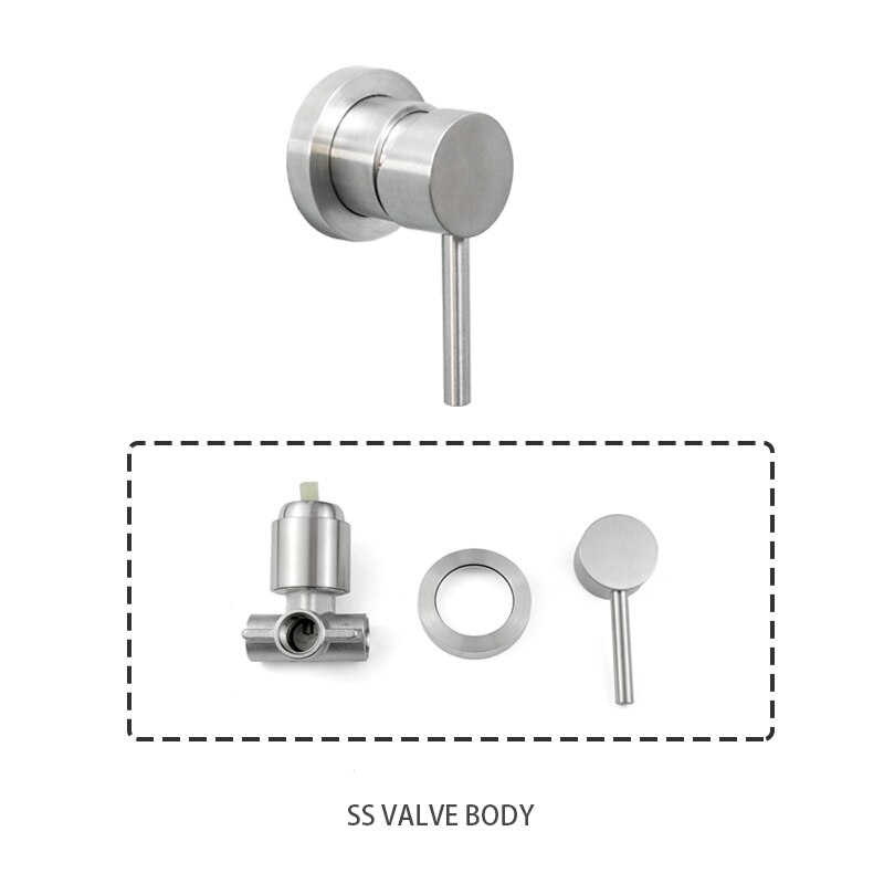 Bathroom Handheld Shower Head with Extra Long Hose and Brass Bracket Stainless Steel Brushed Shower Wall Hand Shower Faucet Set: SS Valve Only