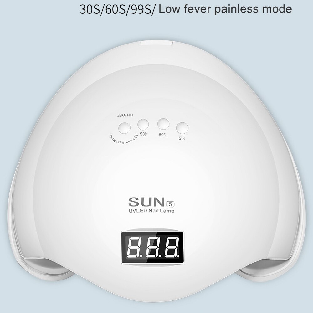 SUN 5 lámpara LED UV secado rápido secador de uñas 54W/48W lámpara de hielo secado Gel herramienta de manicura 24 cuentas LED para todo Gel
