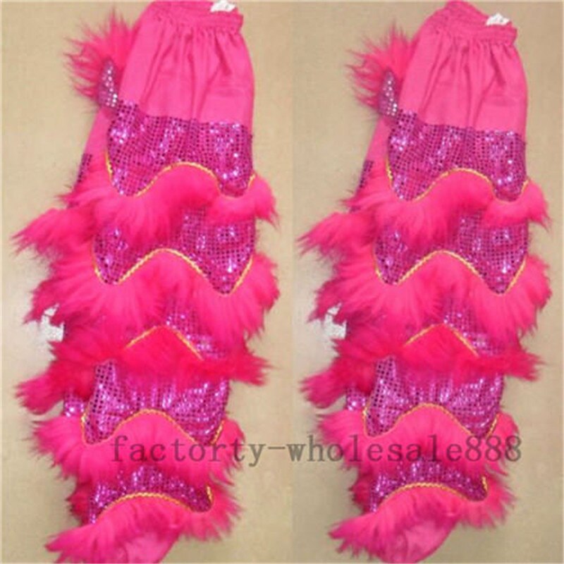 Traje de danza del león chino publicidad pantalones Festival Año rendimiento ropa Cosplay partido vestido talla adulta: Pink