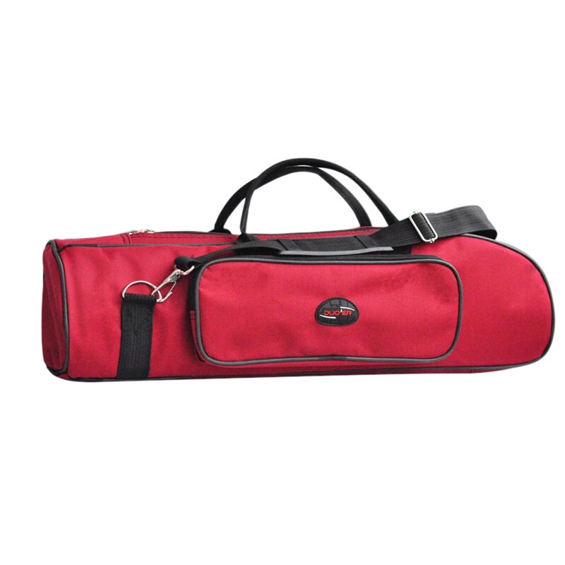 Duoer Draagbare Trompet Bag Case 8Mm Spons Zachte Gig Bag Duurzaam Dubbele Ritsen Met Verstelbare Schouderband: red
