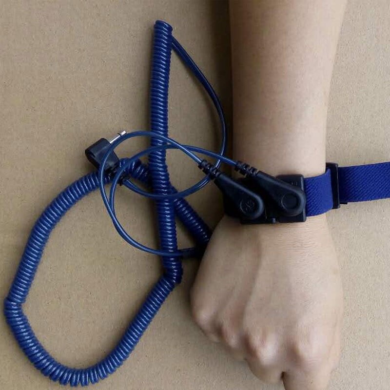 Pu antistatische dubbele lus polsband antistatische band elektrostatische draad handring antistatische armband esd polsband touw hand