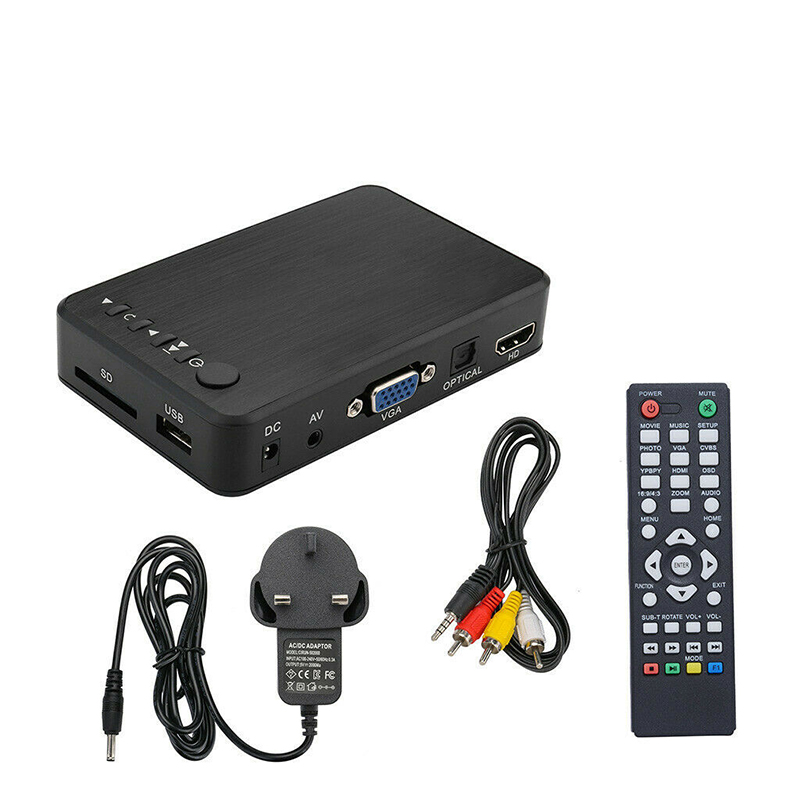 Larryjoe Mini 1080P Full HD HDMI Multimedia Speler Kits Professionele USB Externe HDD Media Player Met 3 Uitgangen HDMI /VGA/AV