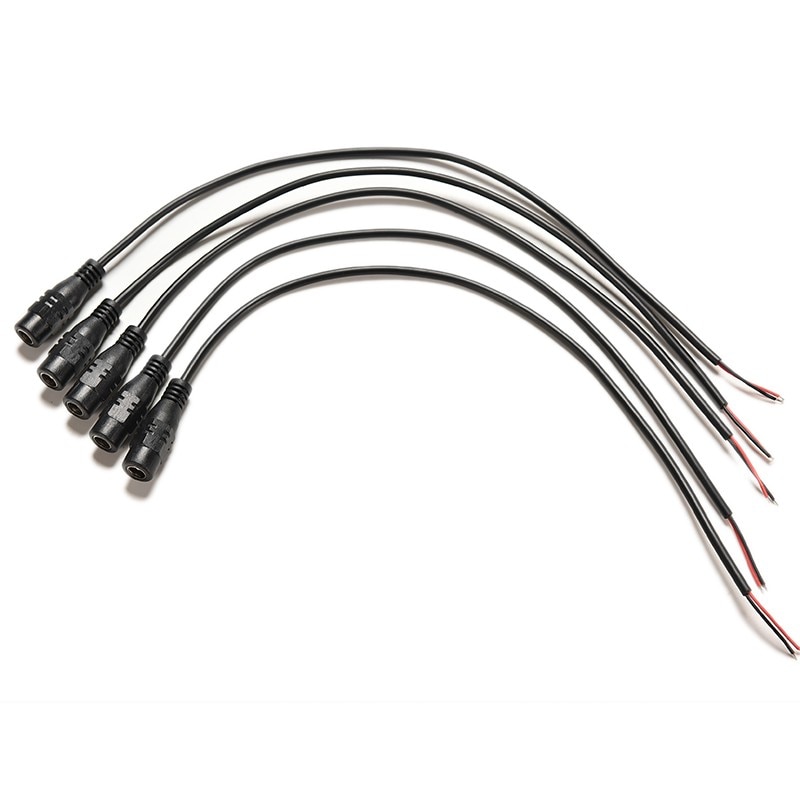 5Pcs Dc Kabel Cord Connector Voeding Kabel 2.1X5.5Mm Pigtail Vrouwelijke Plug Adapter Tail Extensie Voor cctv Camera 12V