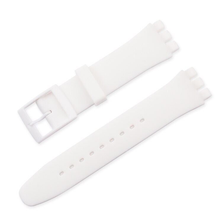 Silikon Strap 16mm 17mm 19mm 20mm für Swatch Uhr Band Weiche Gummi Ersatz Armband Handgelenk Armband zubehör für SWATCH: Silber gelb / 16mm
