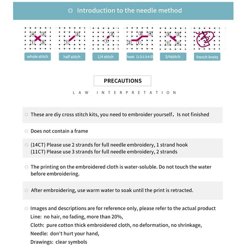 Cross Stitch Stamped Kits 14CT Printed Embroidery Cloth Needlepoint Kits Easy Patterns For Love Birds