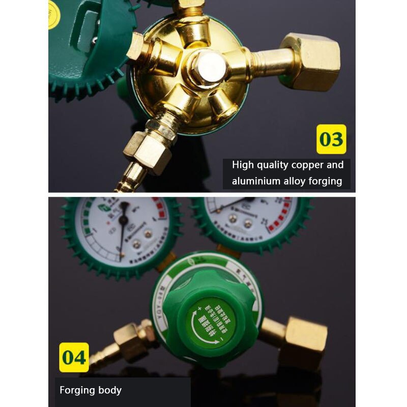 Realmote Shockproof Oxygen Reducer Meter High Pressure Relief Valve Gas Regulator
