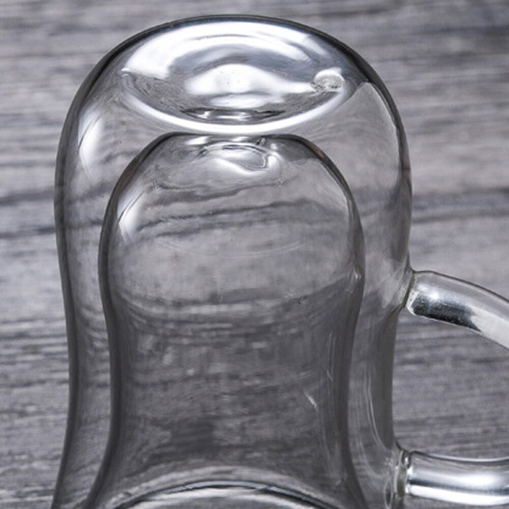 80ml Double Tasses de Café Avec la Poignée Tasses Potable Isolation Double Paroi Verre Tasse À Thé Drinkware Tasses à Lait