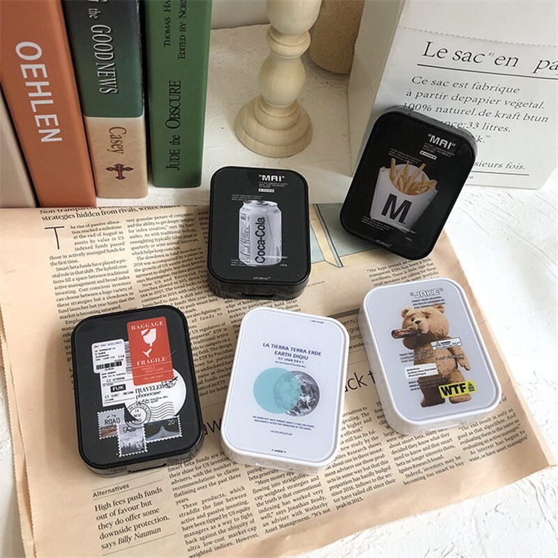 2 double boxes INS contact lens case with mirror beauty lens case contact lens storage box