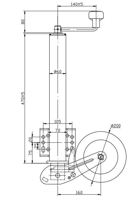 Ego remorque pliant robuste 60 mm | Remorque