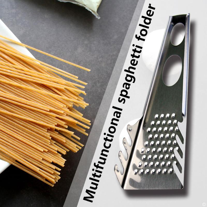 Kaasrasp van roestvrij staal met lange steel, multifunctionele spaghettilepel, kaasrasp van roestvrij staal, keukengadgets