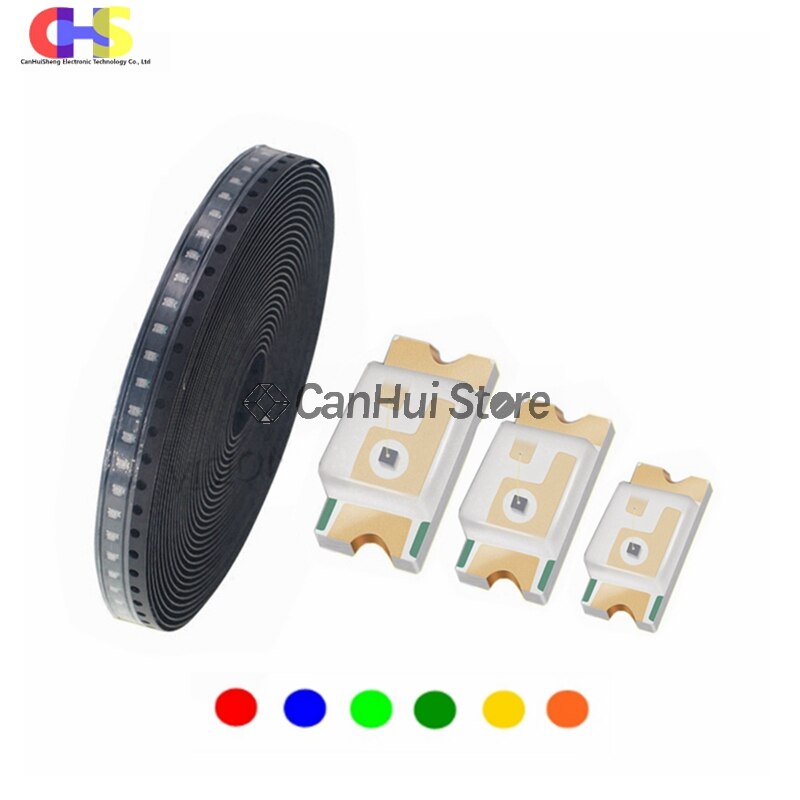 100pcs 0402 SMD LED Emitting Diode Lamp Chip Light Beads White Red Green Blue Yellow Micro Color PCB Circuit 3V Mini SMT