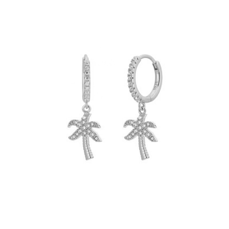 Mode Hip Hop Palm Tree Gold Hoop Oorbellen Geometrische Charm Bungelende Earring Voor Vrouwen Sieraden Pendientes Accessoires: K0003-S