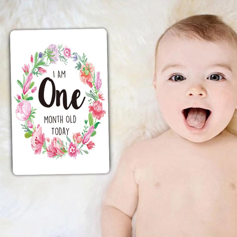 Baby milepæl fotokort øjeblik fotokort aldersmarkører & unikke førstegangs baby shower sæt