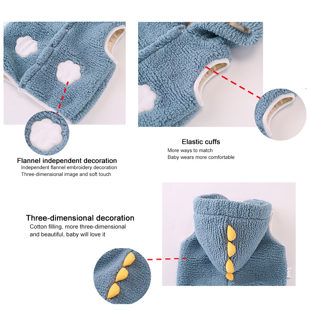 Uitloper Warm Leuke Herfst Winter Meisjes Jongens Comfortabele Mode Zachte Hooded Baby Peuter Knop Mouwloze Baby Vest