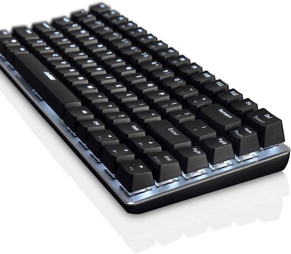 AK33 klawiatura mechaniczna niebieski czarny przełącznik 82-klucze podświetlana klawiatura do gier dla Laptop do gier PC profesjonalny zestaw gier dla combo