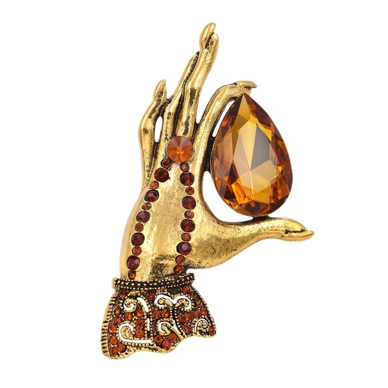 Strass Gesto Spilla cartello linguaggio ok Va Bene A Mano Dito Distintivi E Simboli Spille Spilli Delle Signore di Personalità Dei Monili del Regalo