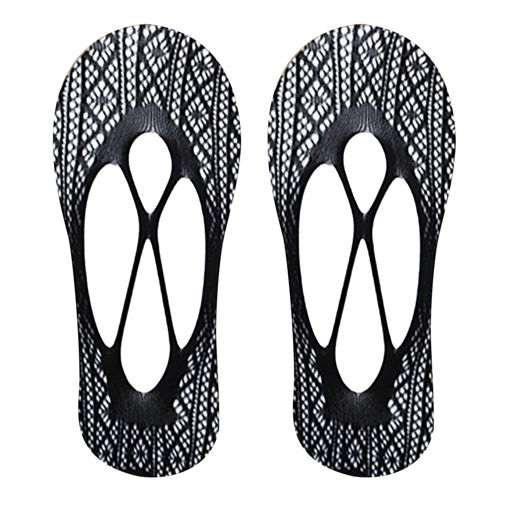 Calcetines invisibles de encaje antideslizantes para mujeres, calcetín de mezcla de algodón para mujeres, de corte bajo, de cinco dedos, antideslizantes, 1 par: B