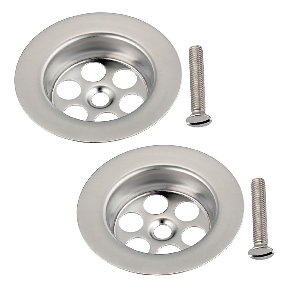 2 Set 70mm Stainless Steel Bath Plug Hole Spare With Screw Drain Accessories Home Bathroom Drain Parts