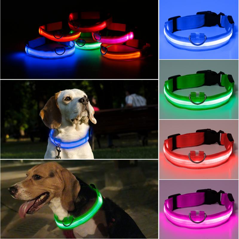 Nylon Pet LED Light Up Dog Leash Collar Night Safety Flashing Glowing Adjustable Collar Cat Dog Leash Necklace szelki dla psa