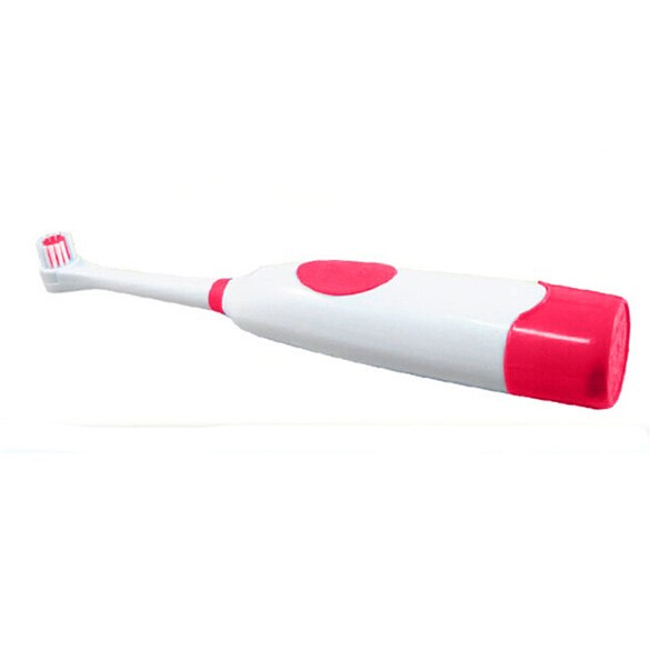 Rotary electric toothbrush adult electric toothbrush children toothbrush 2 brush heads waterproof rotation oral brushes: Red