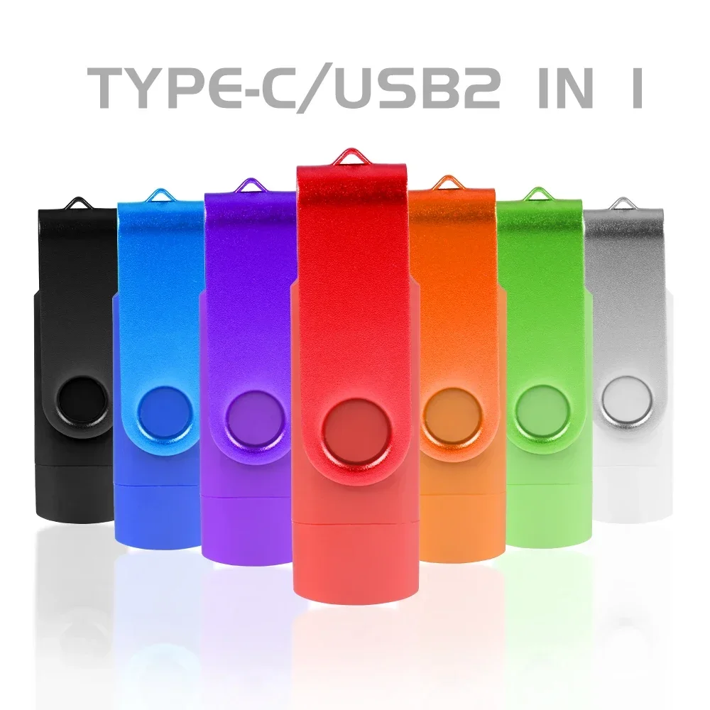 TYPE-C USB Flash Drive 128GB Rode Hoge Snelheid Pen Drive 64GB Donkerblauwe Memory Stick 32GB Draaibare USB Stick 16GB Kleurrijke U Disk