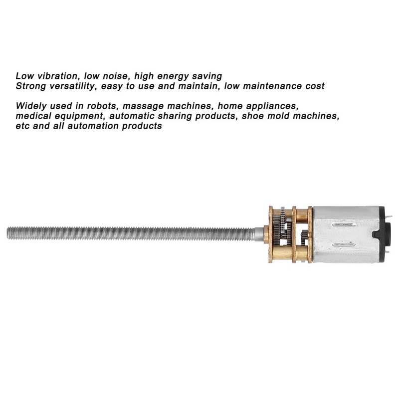 Linear Gearbox Centric Gearbox DC 6V Linear Gear Motor Lead Screw Gearbox M3x55mm 90RPM for Home Appliances Robot Gear Motor