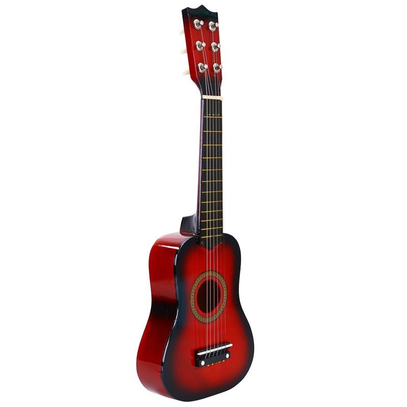 Portable 21 Inch Mini Ukulele Acoustic 6 Strings Ukulele Colorful Mini Guitar for Children Kids Beginners Home-Schooling: Red