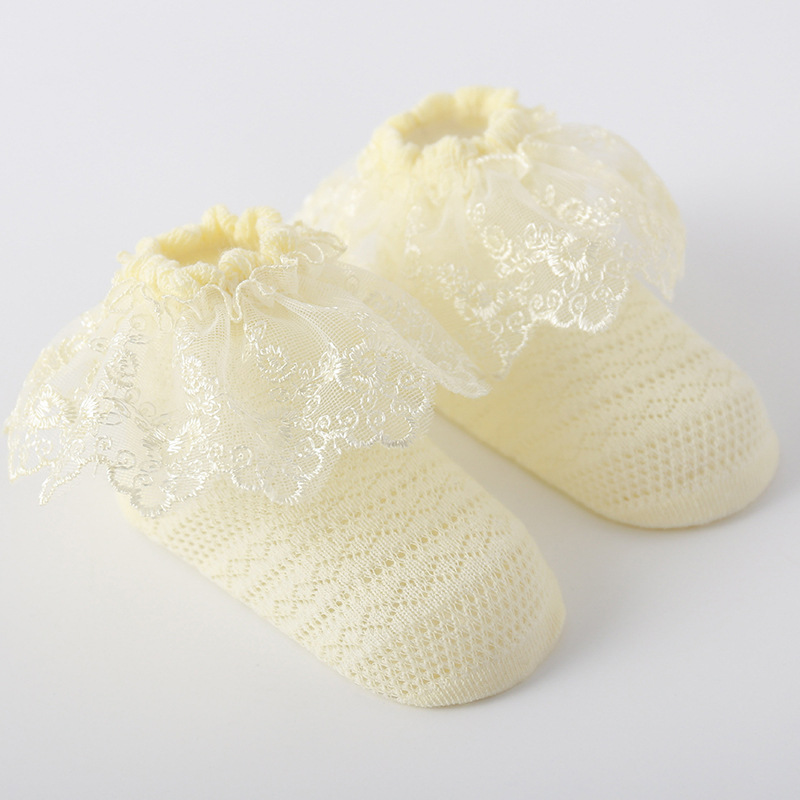 Yuxic Baby Meisjes Kant Sokken Zomer Bloem Kinderen Prinses Sokken Mooie Baby Party Sokken 0-5Y: 3 / 1-3Y