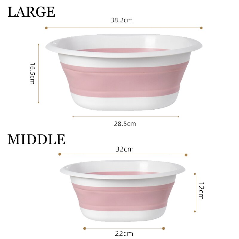 Travel Folding Washbasin Bathroom Portable Silicone Basins Kitchen Folding Laundry Bowl Camping Supplies Foldable Bath Sink