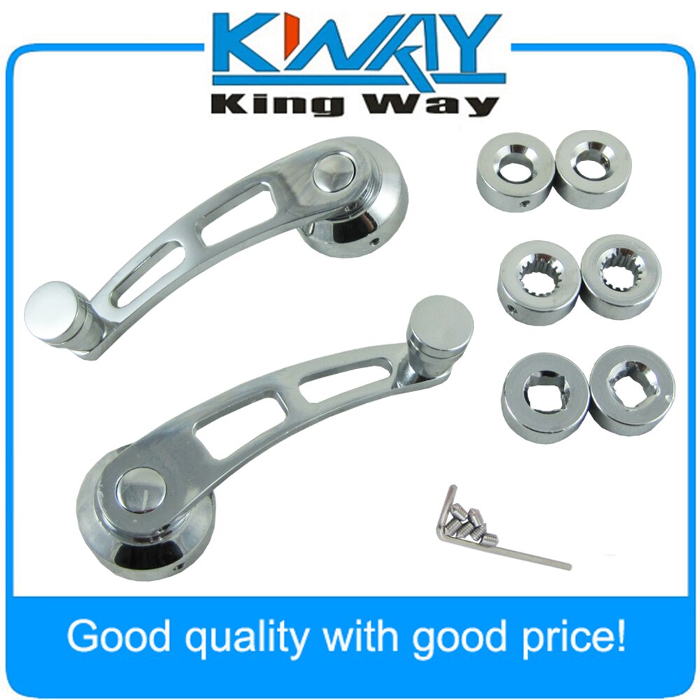 2 x 90mm Universal Aluminum Car Window Crank Winder Door Handle Kit left right Racing Style