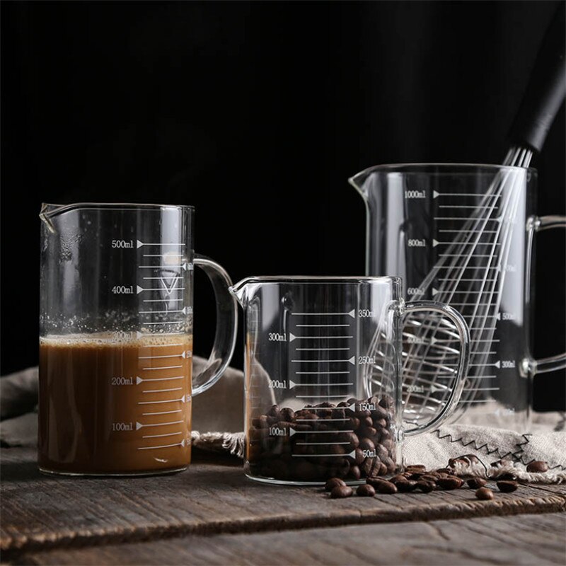 High Borosilicate Glass Measuring Cup Heat Resistant Measuring Glass Jug with Scale Milk Coffee Breakfast Cup Drinkware