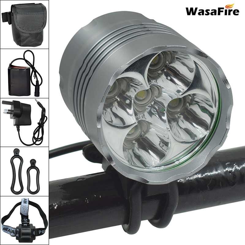 Wasafire 7000LM Super Bright Bike Light 5 * XM-L T6 Led Fiets Front Light Mtb Koplamp Fietsen Koplamp + 18650 batterij
