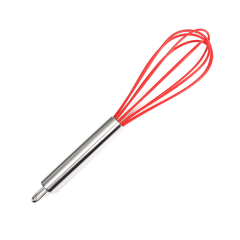 5-13 Pcs Siliconen Koken Tools Keukengerei Set Accessoires Met Opbergdoos Tong Spatel Met Houten Handvat Anti-aanbak kookgerei: Red Whisk