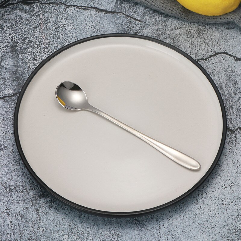 304 Stainless Steel Western Food Knife And Fork hanyi Series Steak Knife Dinner Fork Dessert Stirring Spoon Fruit Fork: Round bing shao