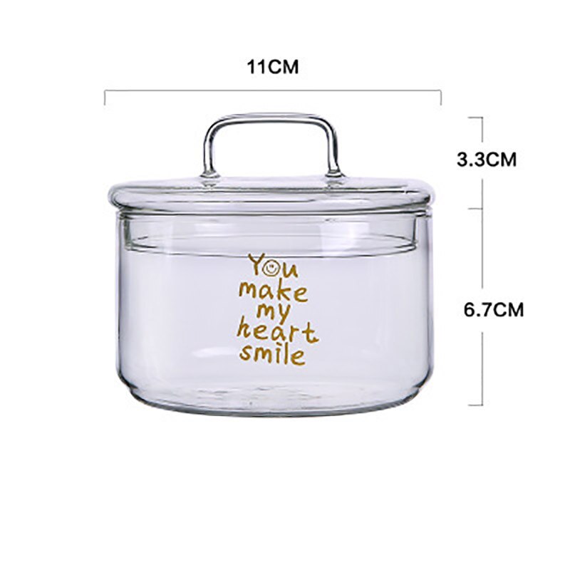 Glass Storage Jars Heat-Resistant Stackable Food Airtight Container Coffee Fruit Miscellaneous Grains Bottle Kitchen Organizer: A with cover