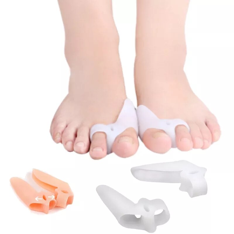 Paire D'orthèses En Silicone Pour Oignon Du Pied (Hallux Valgus) - Unisexe, Beige, Neuf