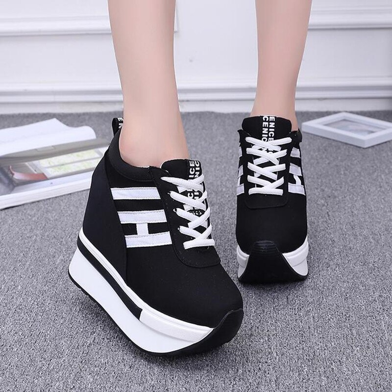 Dames Schoenen met Hakken Rode Vrouw Schoenen Platforms Hoge Hakken Dames Schoenen Vrouw Lace-UP Sneakers Zapatos de Mujer W33: 2 / 6