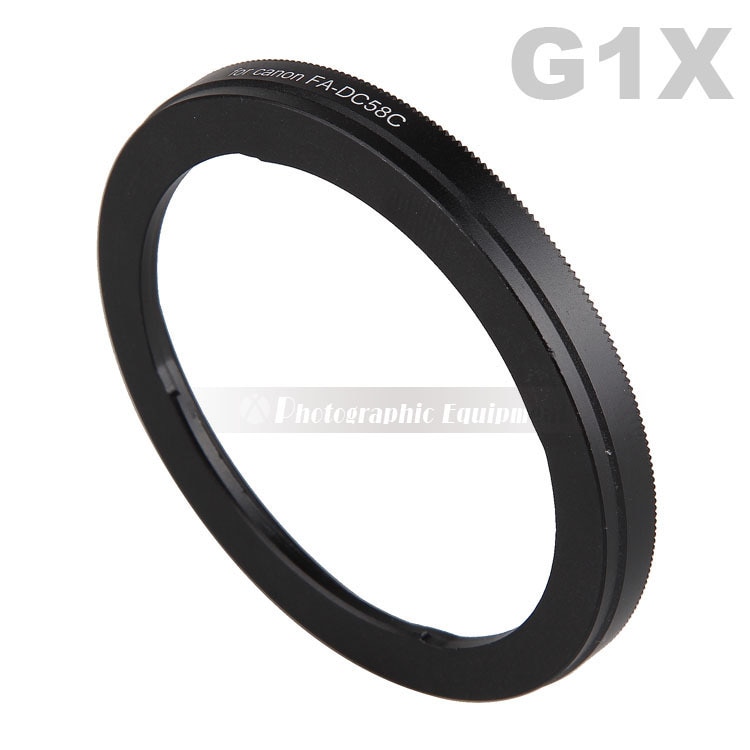 Aluminum FA-DC58C Camera Lens Filter Adapter for Canon PowerShot G1X Camera Reinstall 58mm UV filter (Incompatible With G1X II)