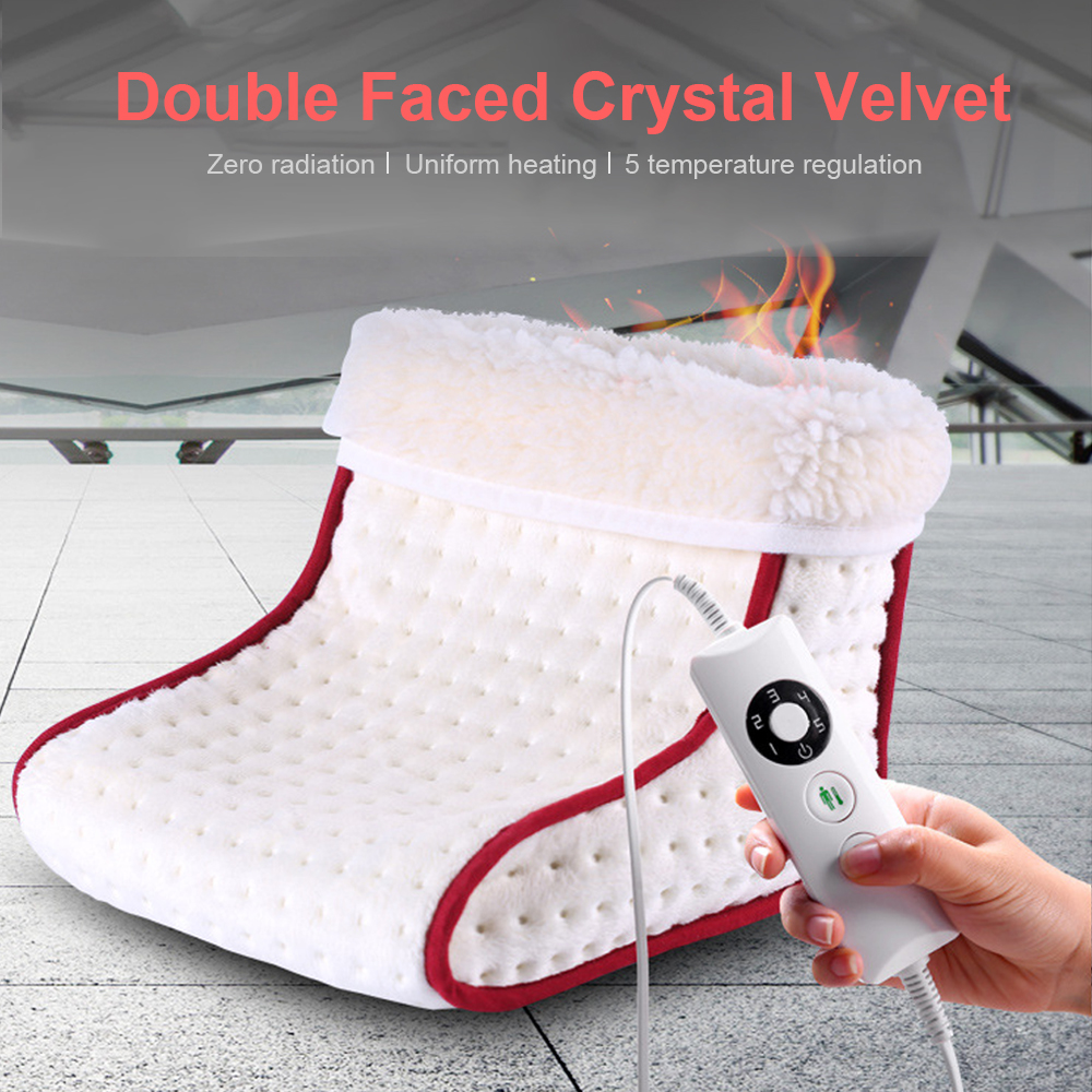 Coussin chauffant pour les pieds | Électrique, avec prise chauffante, lavable, chauffage des pieds, Massage thermique, 5 Modes, avec réglages de chaleur