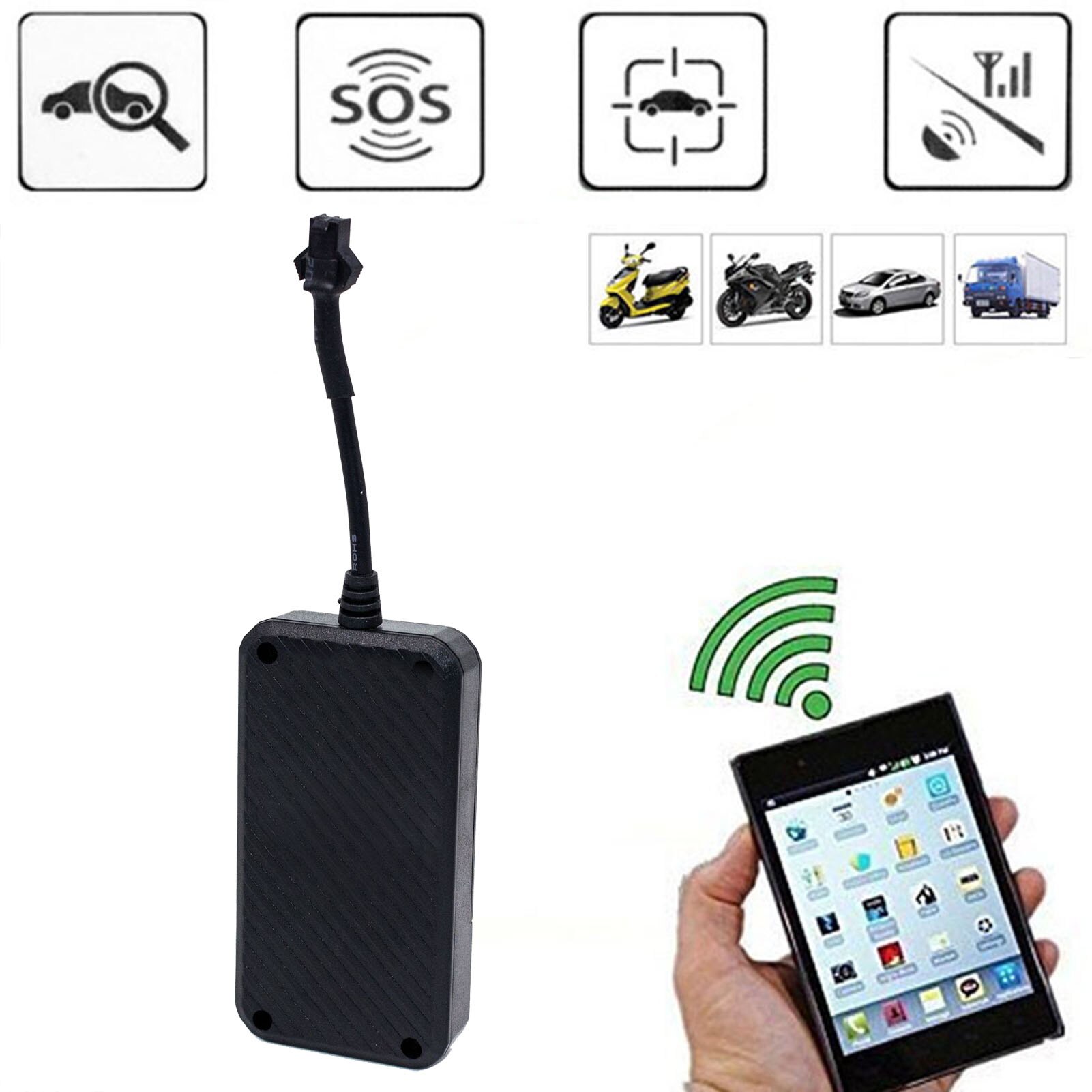 Rastreador GPS antirrobo para motocicleta y coche,... – Grandado